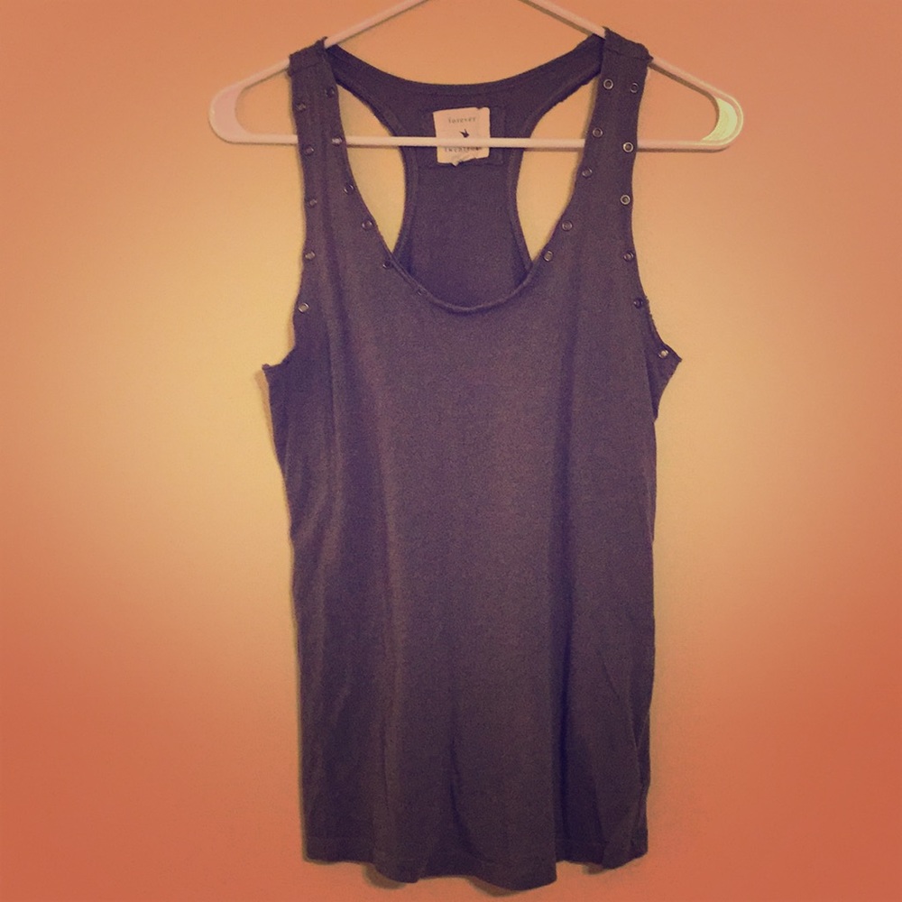 Gray Tank with metal details